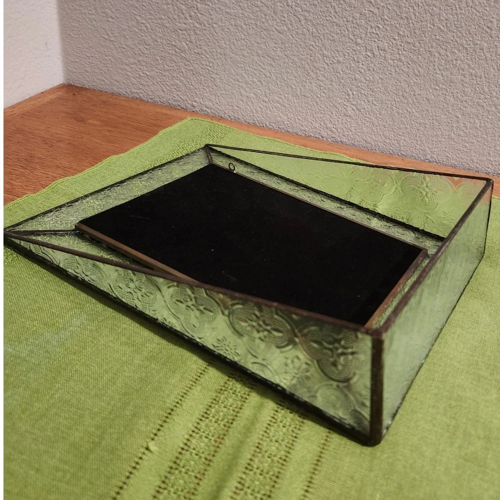 J. Devlin Glass Art Picture Frame 5x7 Embossed Stained Glass Free Standing